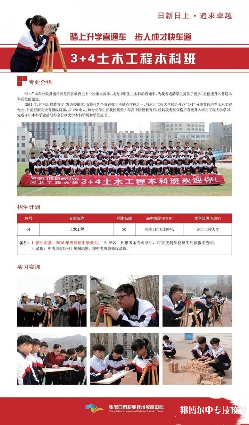 張家口市職業(yè)技術教育中心3+4本科班專業(yè)介紹