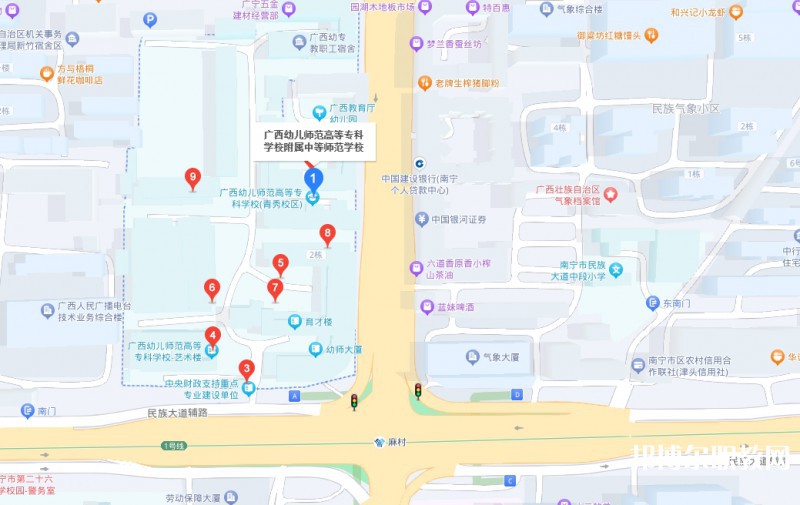廣西幼兒師范高等?？茖W(xué)校附屬中等師范學(xué)校地址，乘車路線